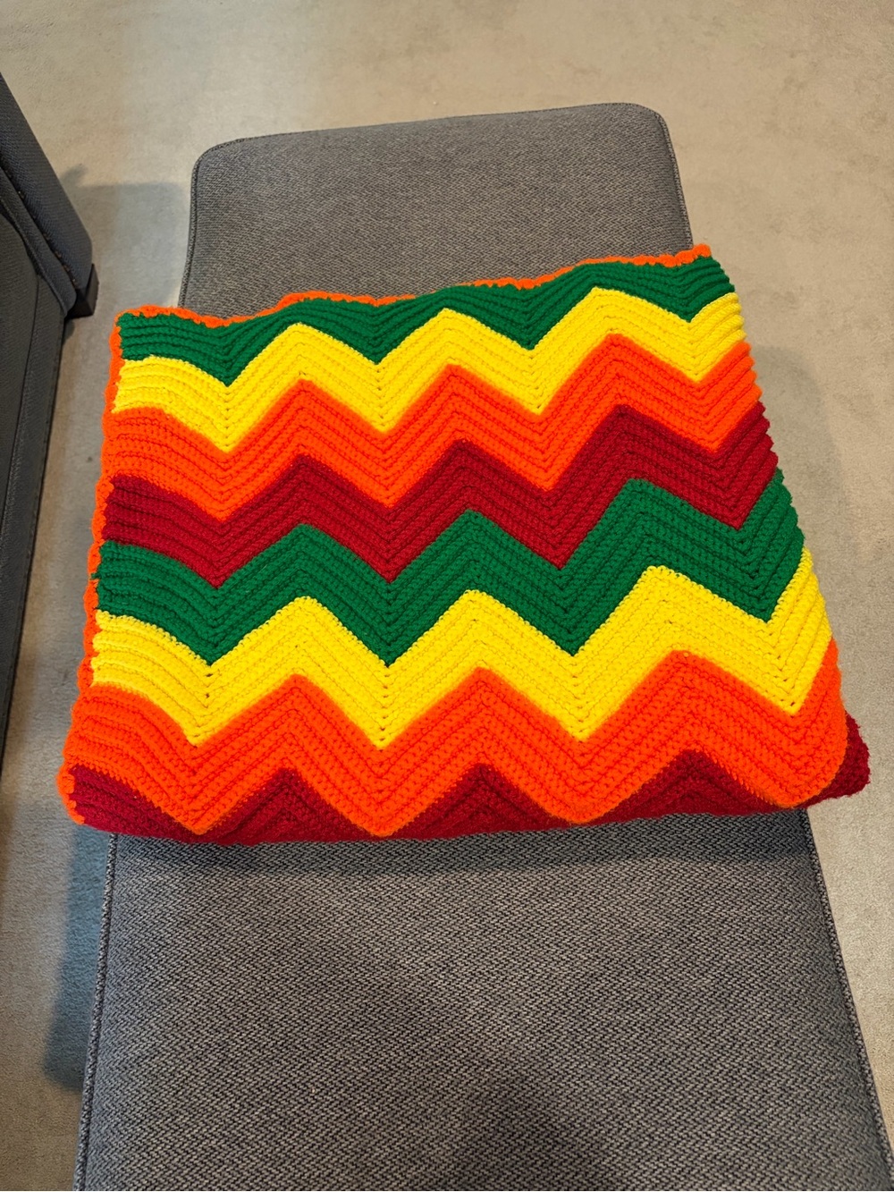 Vintage 1996 Handcrocheted Ripple Afghan